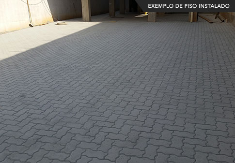 Piso Intertravado de Concreto 16 Faces